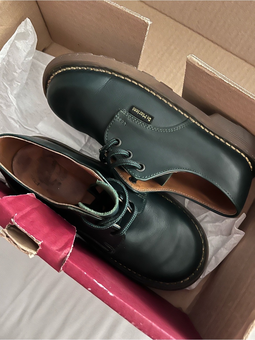 VINTAGE DEADSTOCK DR. MARTENS JNR. DOC. boys green shoes GS1004 size 11 England
